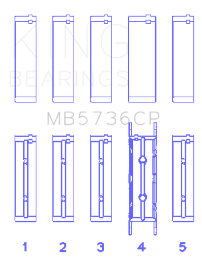 King Ford Powerstroke 6.0L/6.4L Diesel (Size STD) Crankshaft Main Bearing Set